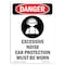 Signmission OSHA Danger Sign, Excessive Noise Ear, 10in X 7in Rigid Plastic, 7" W, 10" H, Portrait OS-DS-P-710-V-1206 - alternate 1